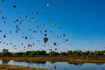 Morning view of the famous Albuquerque International Balloon Fiesta event