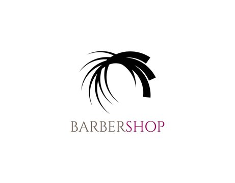 Unique and Simple Barber Shop Logo with Modern Concept. Design with Abstract Image of Hair in Flat Style Isolated on White Background. Suitable for Salon Business Sign. Vector Illustration