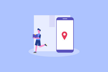 Cash on delivery illustration concept for web landing page template, banner, flyer and presentation