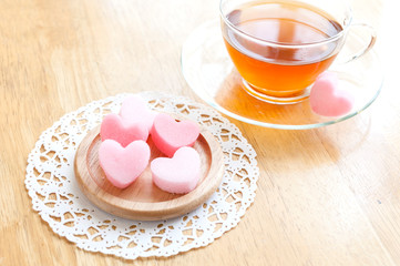 ハートの砂糖でティータイム