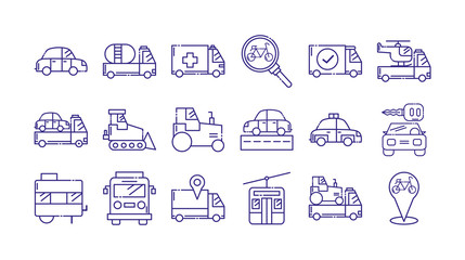 Isolated vehicles icon set vector design