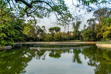 Istanbul, Turkey, 8 September 2006: Trees, grass, lake, Yildiz Park, Besiktas.