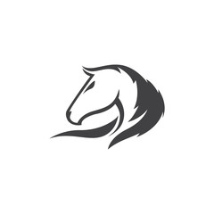 Simple Black Horse Head for Mascot Logo Template