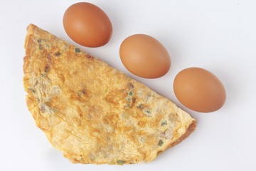 simple homemade egg omelet isolated
