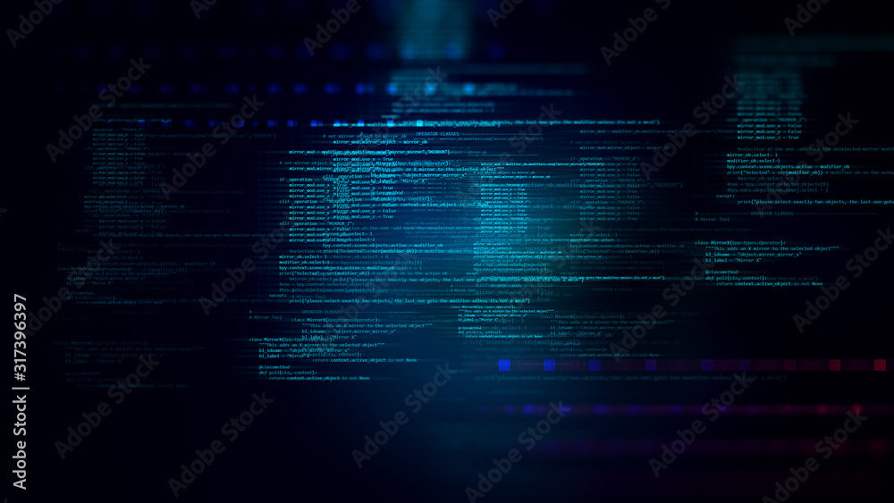 Aufkleber Programming code abstract technology background of software developer and  Computer script
