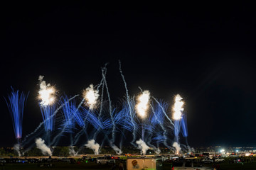 Fireworks of the famous Albuquerque International Balloon Fiesta event