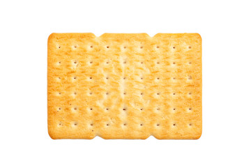 Salty cracker biscuit isolated on white background