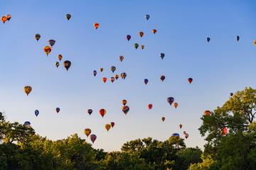 Morning view of the famous Albuquerque International Balloon Fiesta event