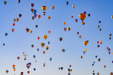 Morning view of the famous Albuquerque International Balloon Fiesta event