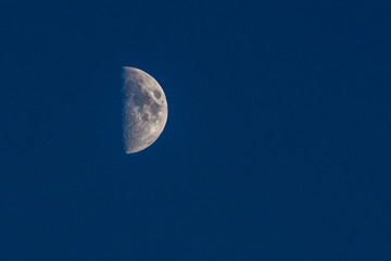 Half moon at twilight