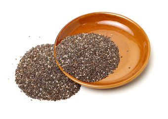 Chia Seed. Natural, annual on white background