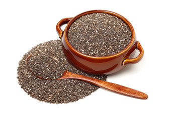 Chia Seed. Natural, annual on white background