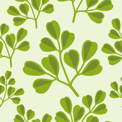 Obraz premium Fresh Natural Plant Greenery Seamless Pattern
