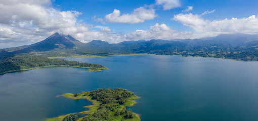Naklejka na ściany i meble Panoramic view of beautiful Lake Arenal, Costa Rica.