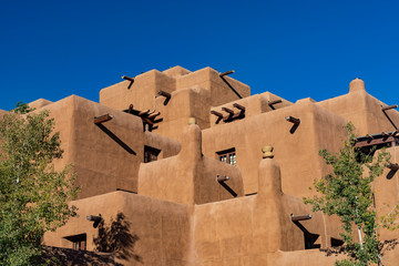 Fototapeta premium Exterior view of a beautiful Pueblo building