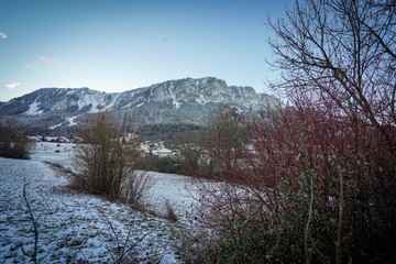 The beautiful mountain cottages in Thollon Les Memises, France in Winter