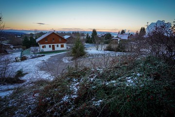 The beautiful mountain cottages in Thollon Les Memises, France in Winter