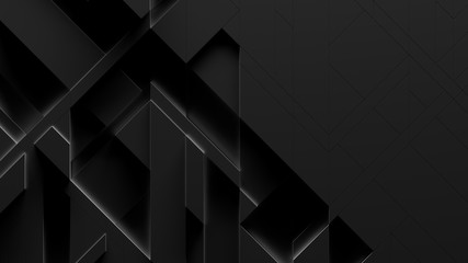 Black Abstract Background With Copy-Space (3D Illustration)
