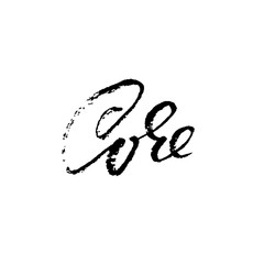 Core. Hand drawn dry brush lettering. Ink illustration. Modern calligraphy phrase. Vector illustration.