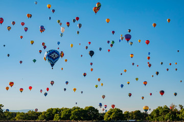 Morning view of the famous Albuquerque International Balloon Fiesta event