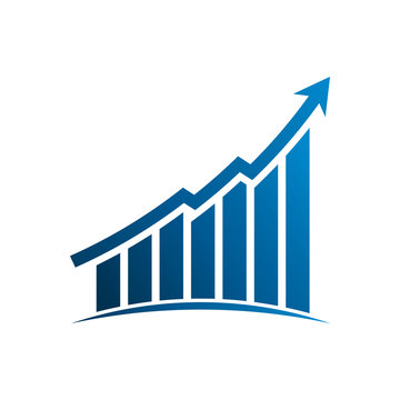 Finance graphic bars up profit arrow. Vector Illustration Design