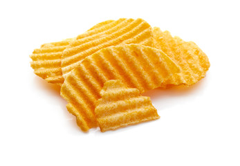 Potato Chips Isolated on White Background