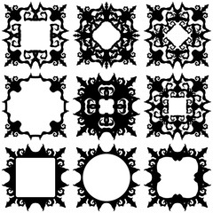 Square decorative elements or frames set/ Illustration square decorative objects or frames collection