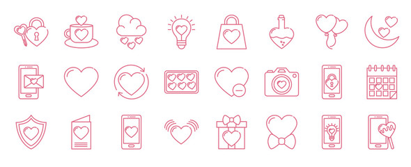 Obraz na płótnie Canvas Isolated love icon set vector design