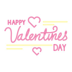 happy valentines day lettering with hearts decoration