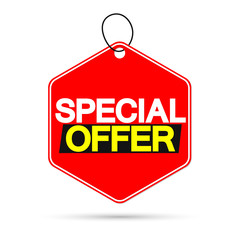 Special Offer, sale tag design template, discount banner, vector illustration