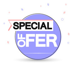 Special Offer, sale tag design template, discount banner, vector illustration