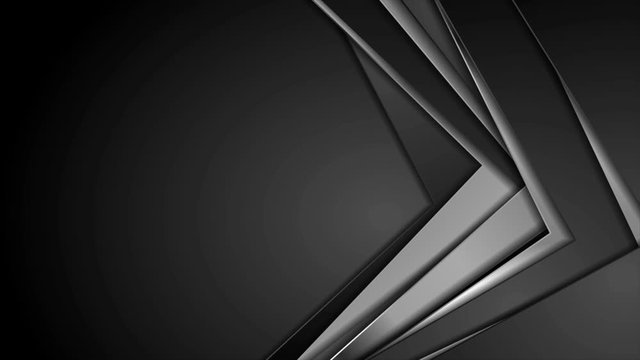 Black and silver metallic stripes abstract corporate motion background. Seamless loop. Video animation Ultra HD 4K 3840x2160