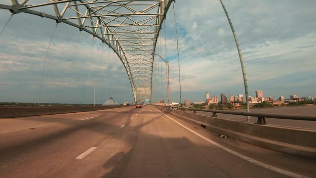 Crossing the Mississippi River to Memphis Tennessee