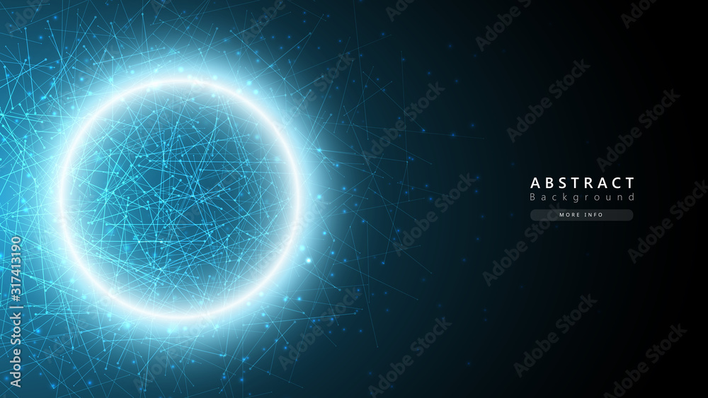 Canvas Prints blue abstract cosmos technology background,big data analysis concept,data particles science transfer