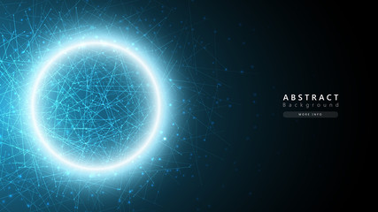 Obraz premium blue abstract cosmos technology background,big data analysis concept,data particles science transfer,futuristic atomic background