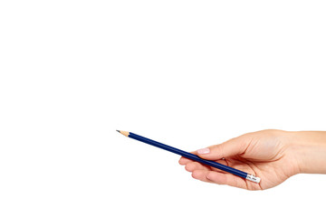 Office pencil with eraser on the end. Tool for writing and drawing.
