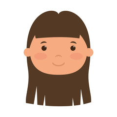 cute little girl head character