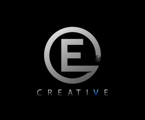 Letter E Digital Network , Technology and digital abstract line network circuit vector logo. .