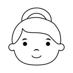 cute little girl head character