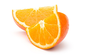 Orange fruit slice isolated on white with clipping path.