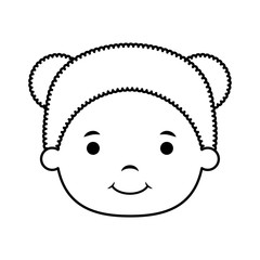 cute little girl head character