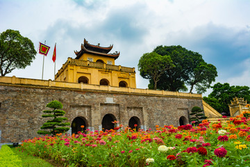 Thang Long Imperial Citadel in Hanoi, Vietnam; photographed in a cloudy summer morning.