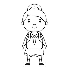 cute little student girl character
