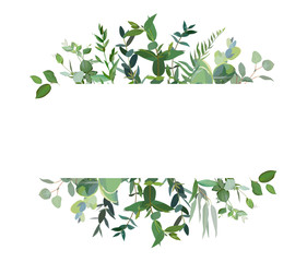 Horizontal botanical vector design banner. - obrazy, fototapety, plakaty
