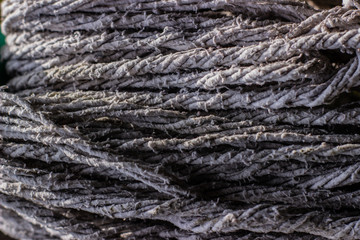 concept and background texture - dry floor mopping.