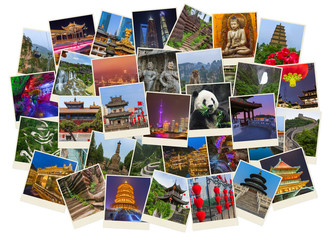 Fototapeta na wymiar Collage of China images (my photos) - travel background