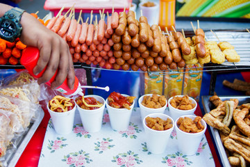 Fried street food sell at a stall