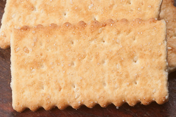 French crackers on a wooden board