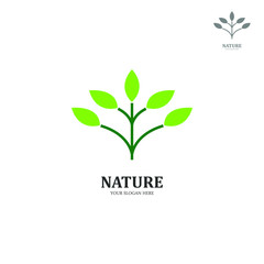 natural logo with the concept of leaf icon illustration design. line art symbol. green natural logos for plantations, farmers, company products and graphic design. modern templates