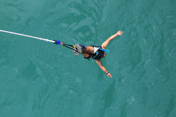 bungee jumping man